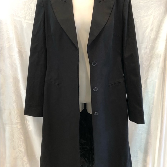 Chic ROMEO GIGLI Slim Black Coat 42 6 - Picture 8 of 9